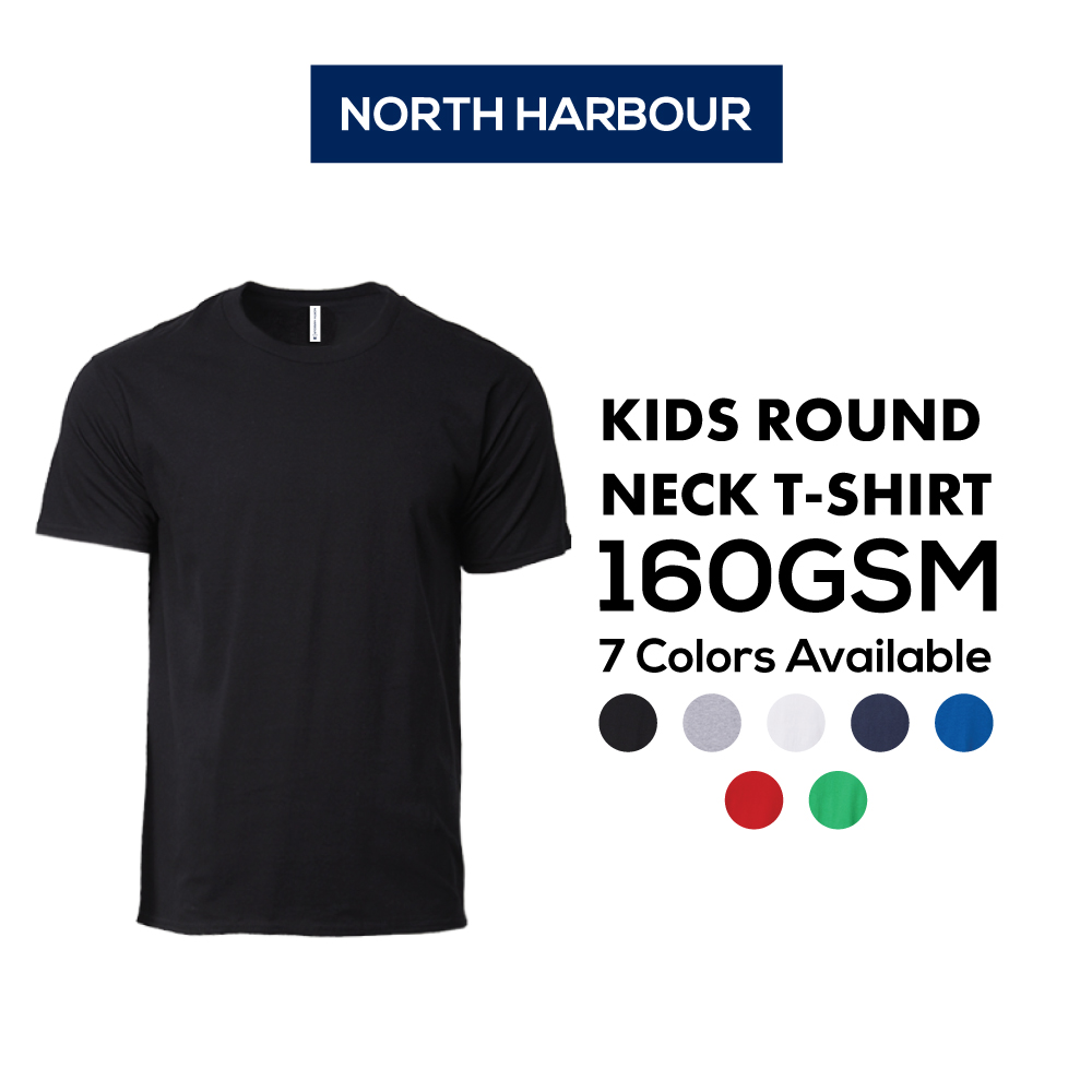 160GSM North Harbour 100% Cotton Youth Kids Round Neck T-Shirt