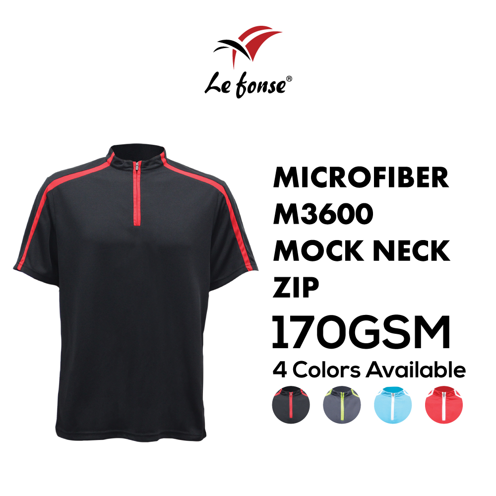 170GSM Lefonse Microfiber M3600 Mock Neck Zip