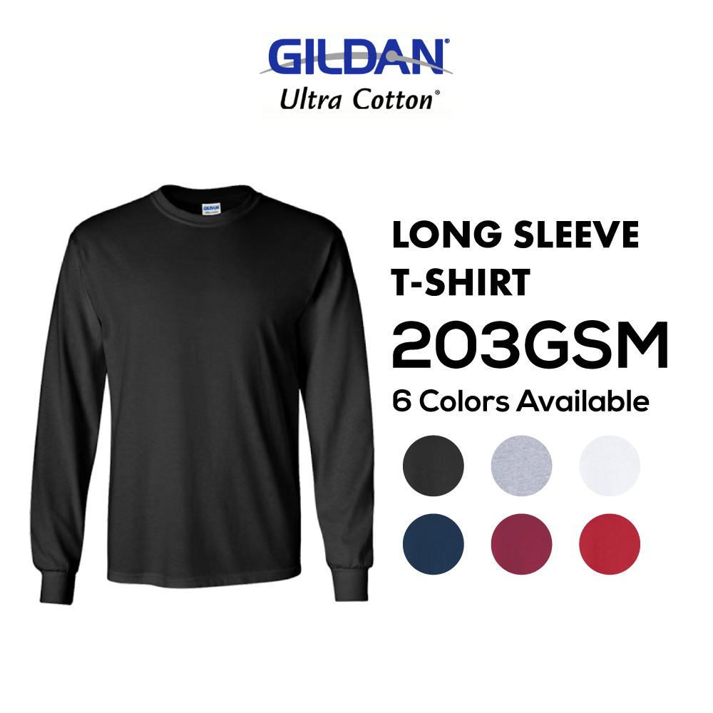 203GSM Gildan Ultra Cotton Long Sleeve Round Neck T-Shirt