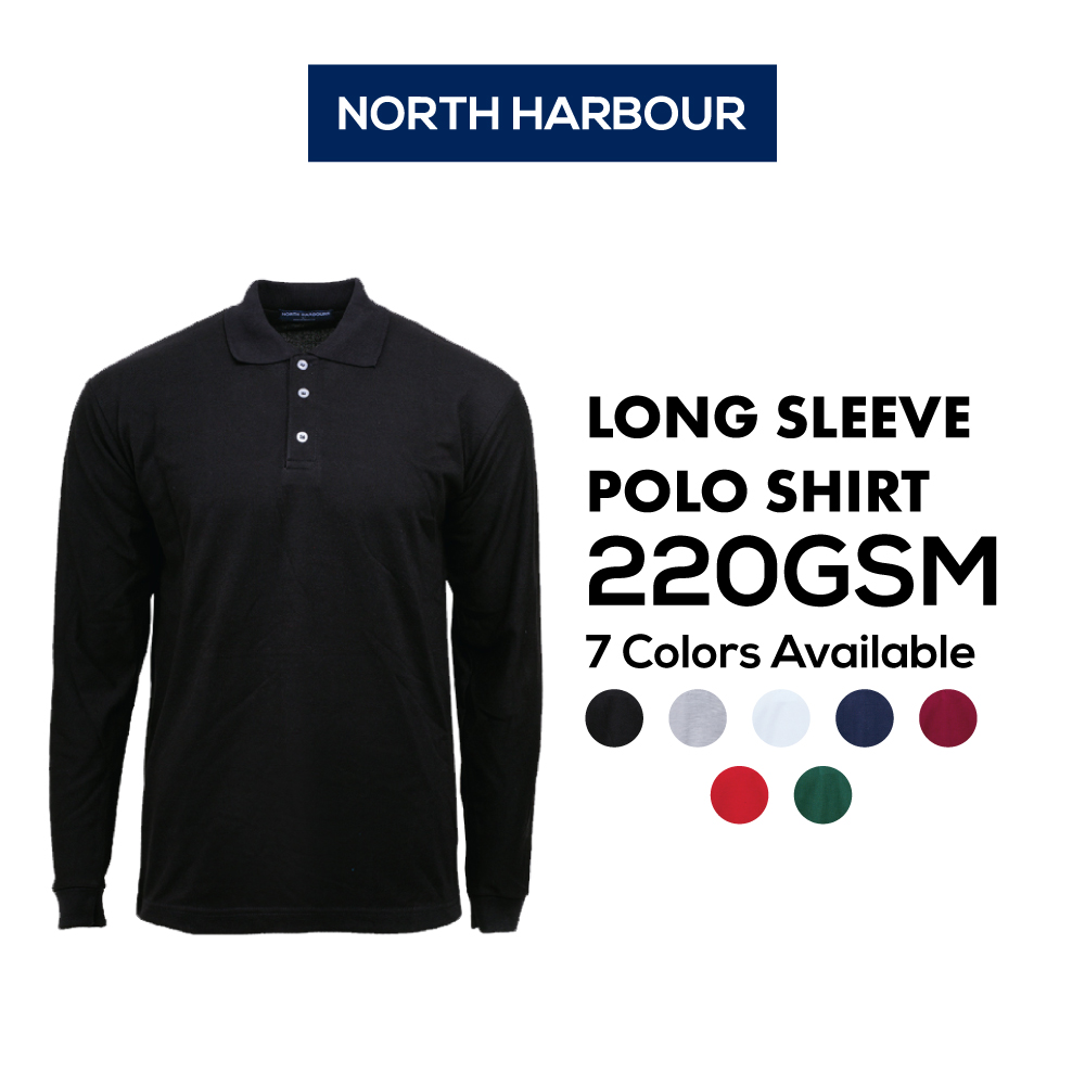 220GSM North Harbour Soft-Touch Long Sleeve Polo Shirt