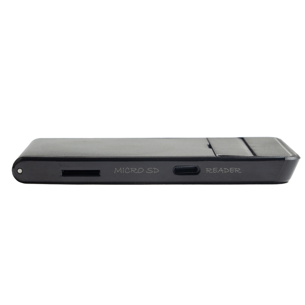 Black Datacard Credit Card Size Micro SD Card Reader & Storage CR1818BK