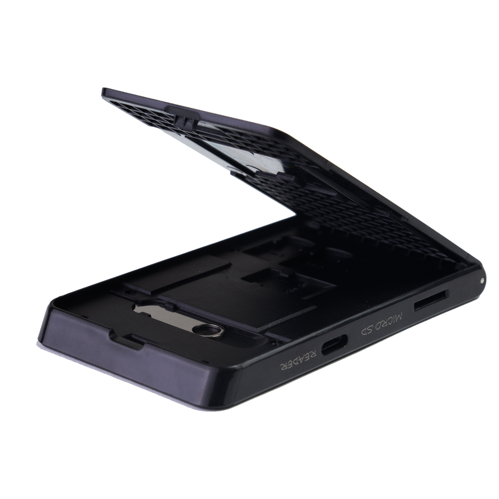 Black Datacard Credit Card Size Micro SD Card Reader & Storage CR1818BK