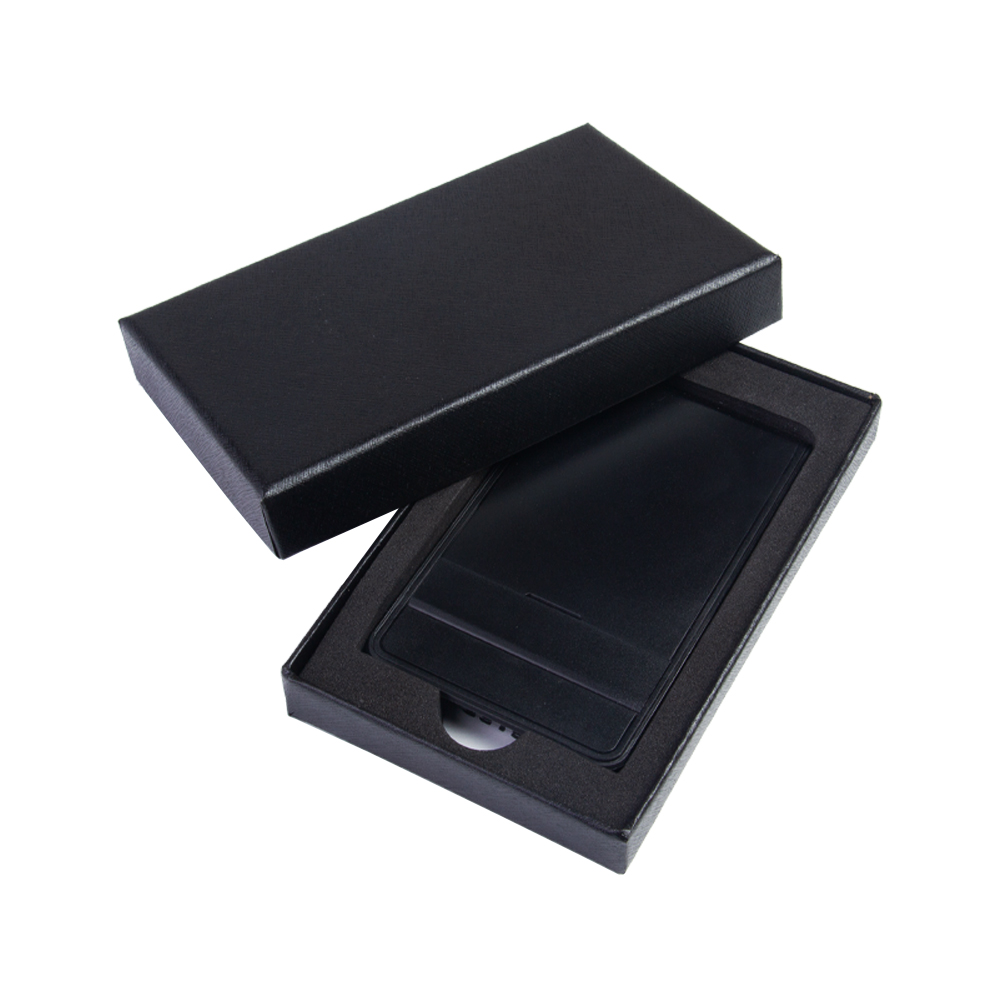 Black Datacard Credit Card Size Micro SD Card Reader & Storage CR1818BK