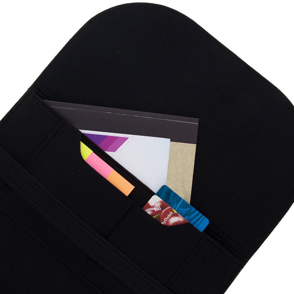 Black Felt Folder With Elastic Band SF51414BK