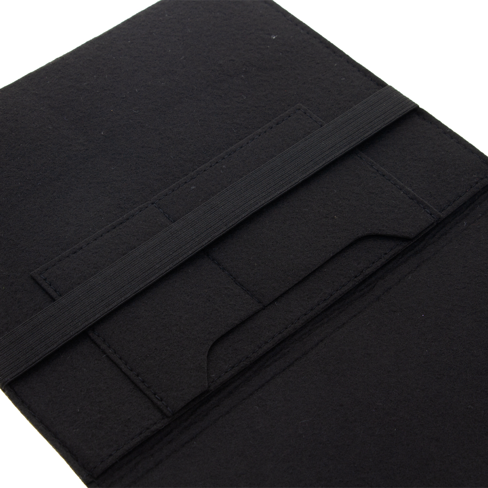 Black Felt Folder With Elastic Band SF51414BK
