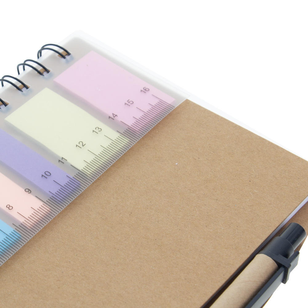 Black Notebook With Pen / Ruler & Sticky Note NB511513BK