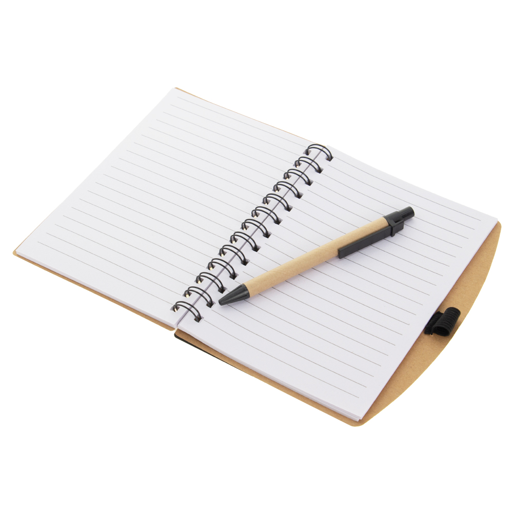 Black Notebook With Pen / Ruler & Sticky Note NB511513BK