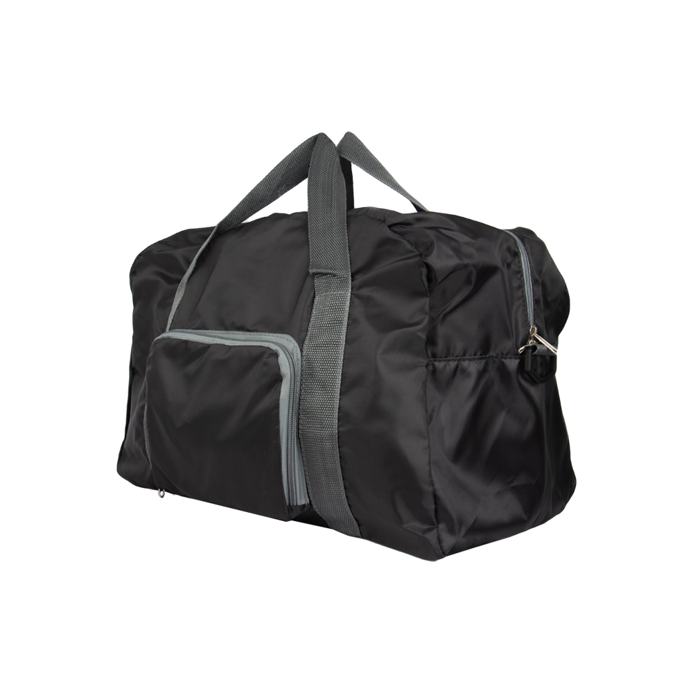 Black Nylon Foldable Travelling Bag With 2 Storage Compartments BT311119BKII