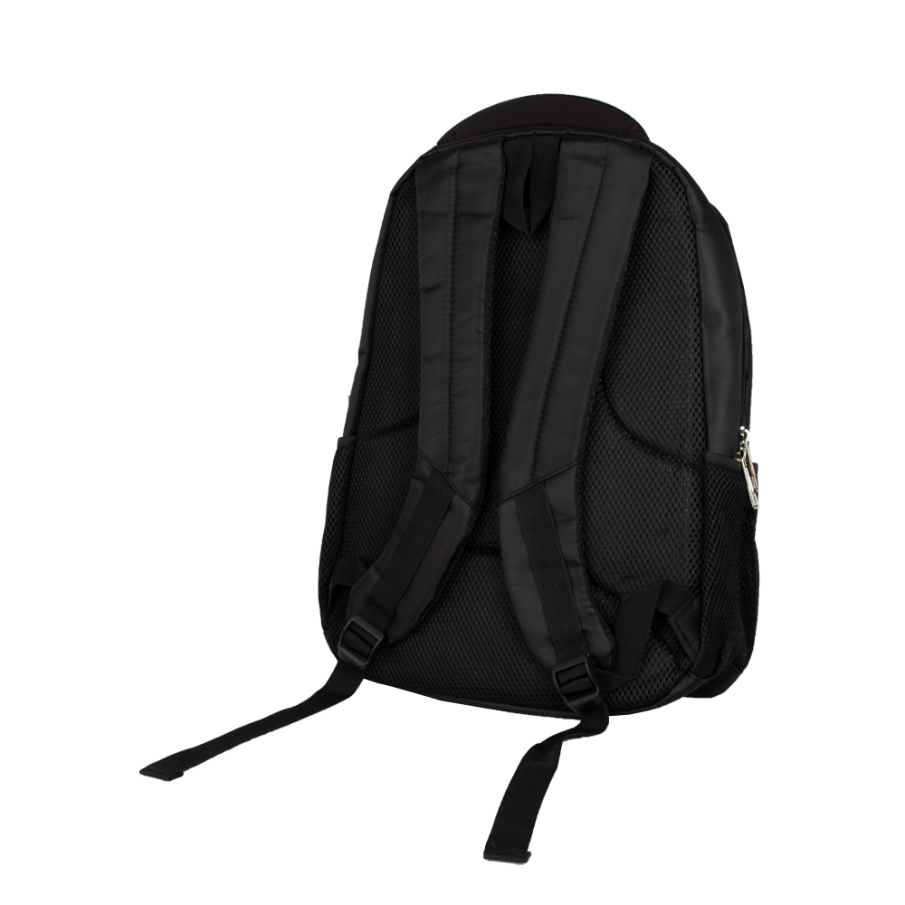 Black Nylon Laptop Backpack With 3 Compartments BL191313BKIII