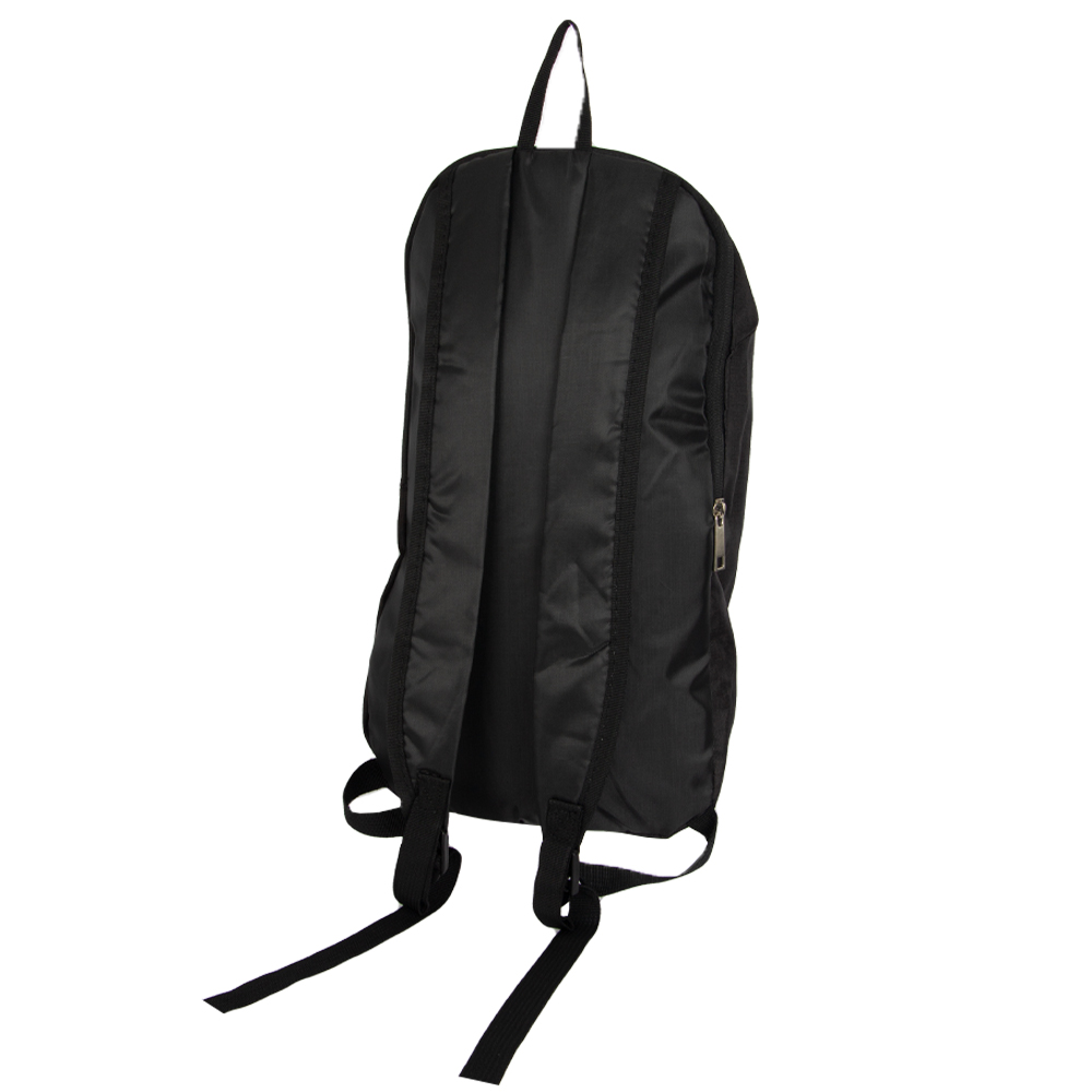 Black Polyester Backpack With 2 Storage Compartments BB01017BKII
