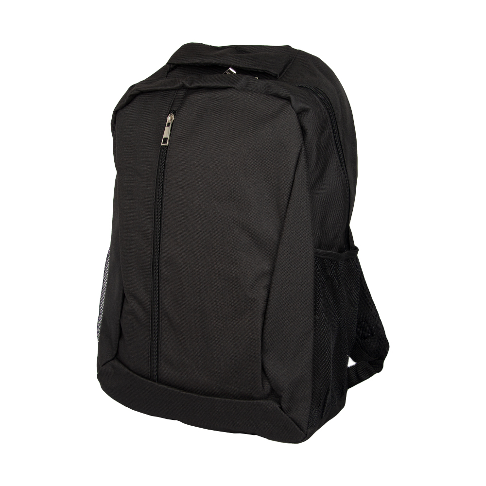 Black Polyester Backpack With 2 Storage Compartments BB411119BK