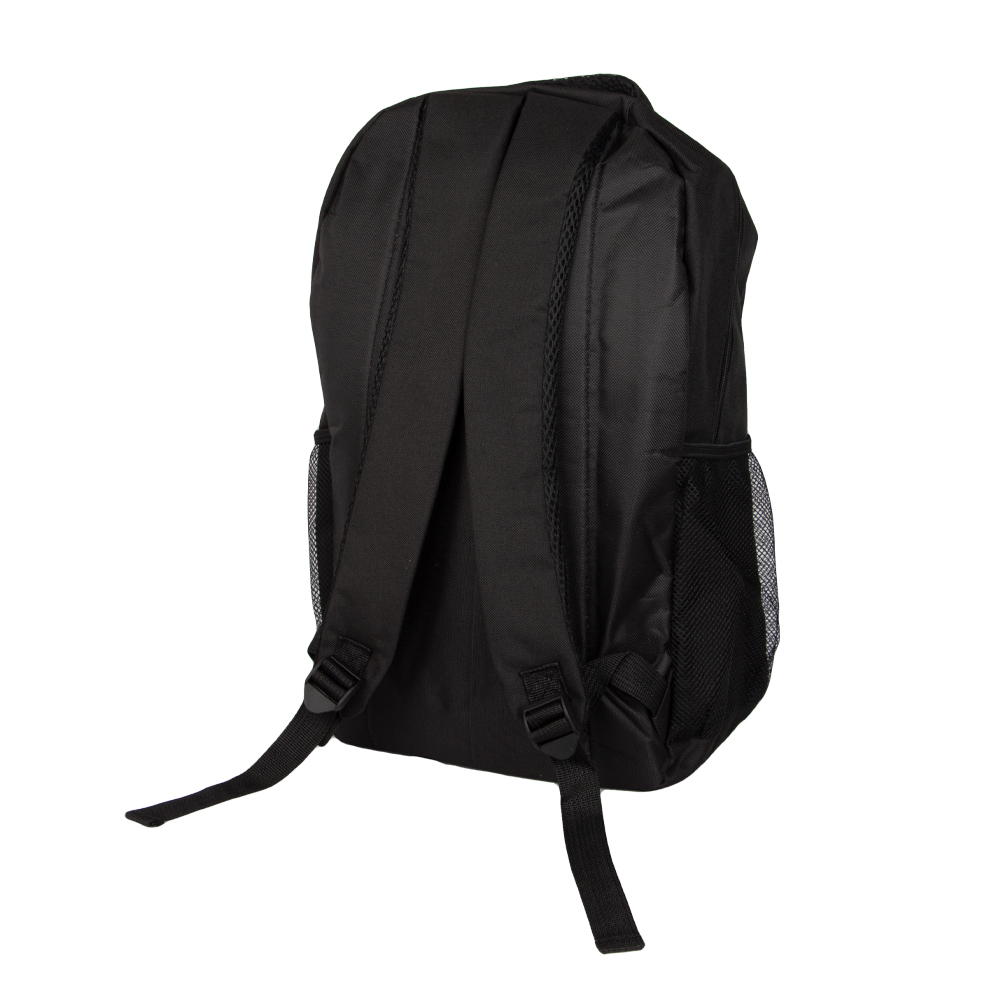 Black Polyester Backpack With 2 Storage Compartments BB411119BK