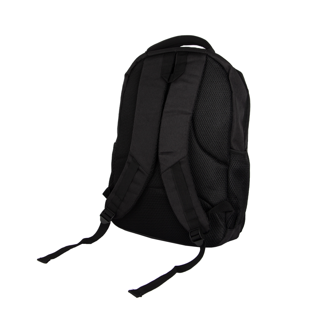 Black Polyester Laptop Backpack With 2 Storage Compartment & USB Input BL111310BK