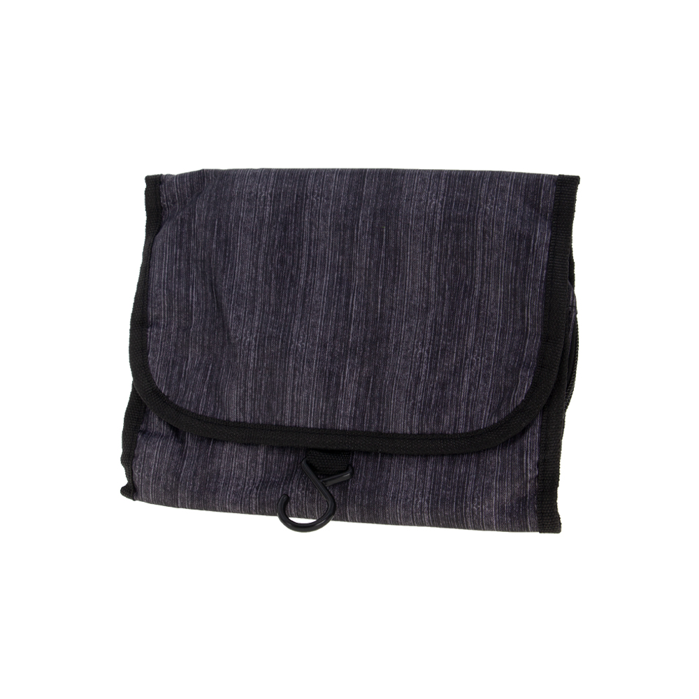 Black Polyester Toiletries Bag With 3 Compartments BTL261118BK