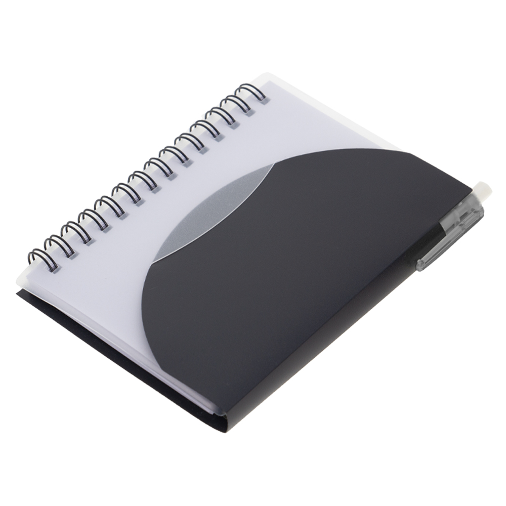 Black PVC Notebook With Pen NB181017BK