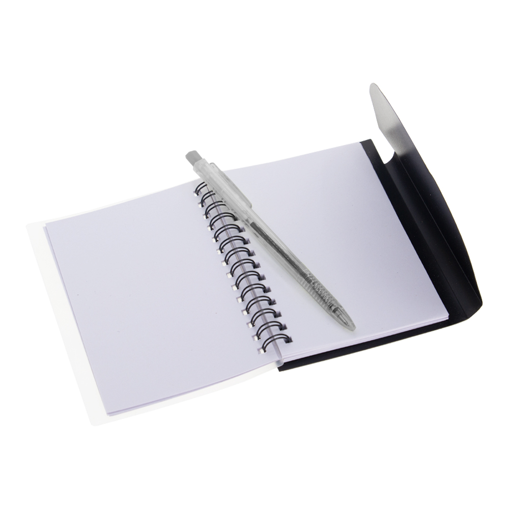 Black PVC Notebook With Pen NB181017BK