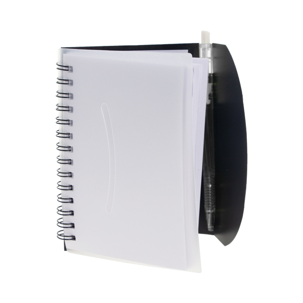 Black PVC Notebook With Pen NB181017BK