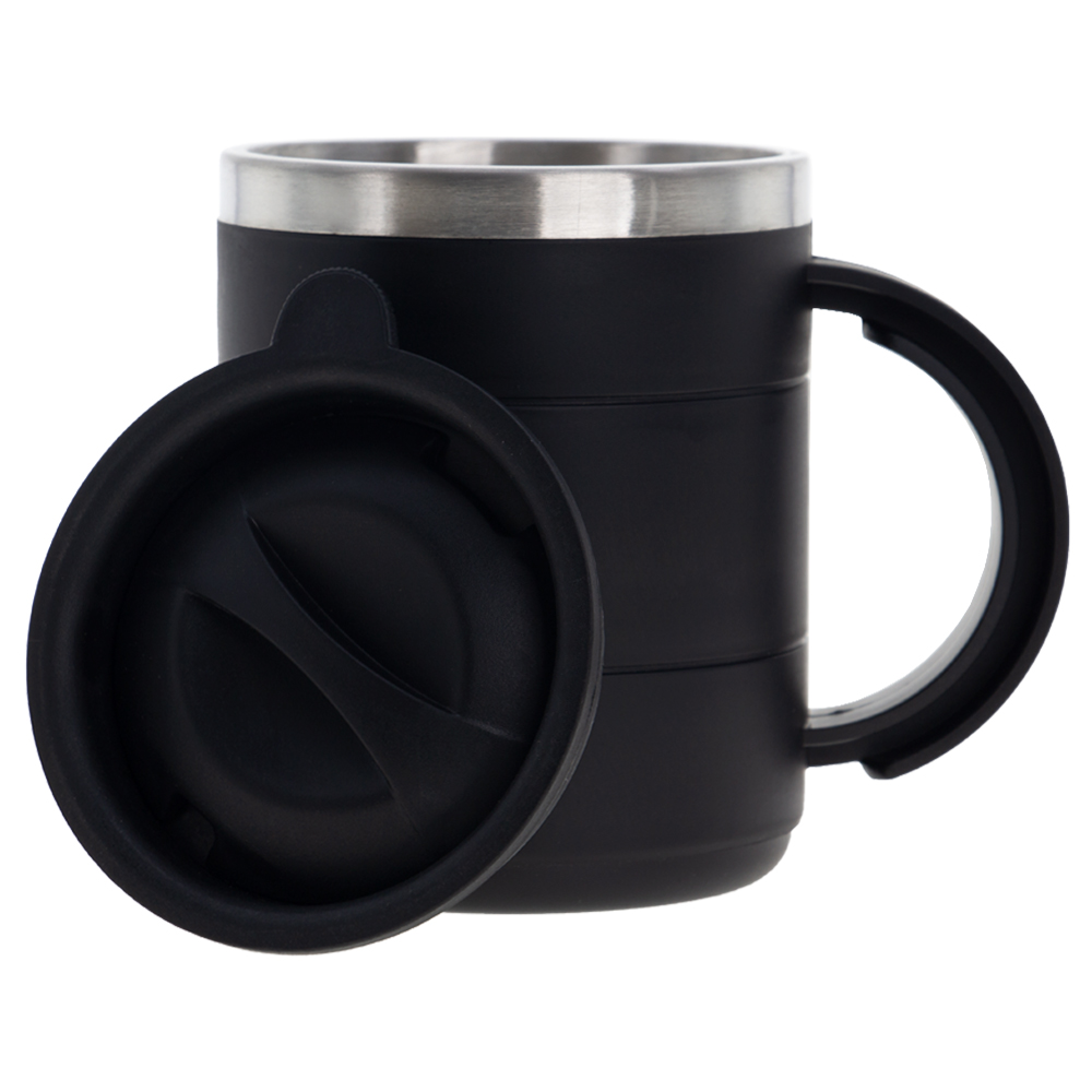 Black Stainless Steel Thermo Mug With Handle M481515BKII