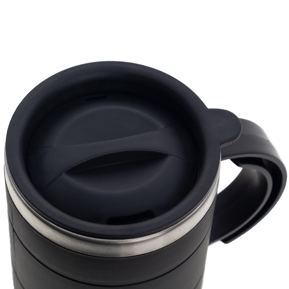 Black Stainless Steel Thermo Mug With Handle M481515BKII