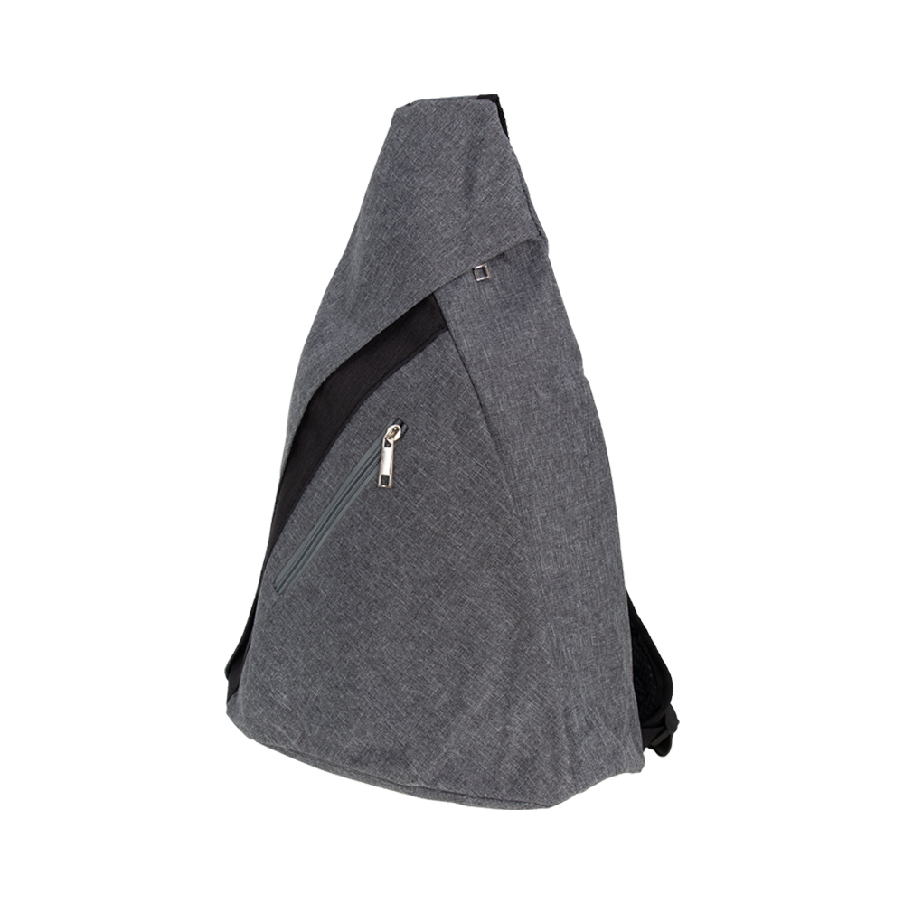 Black Triangular Sling Knapsack With 2 Storage Compartments BB331010BKIII