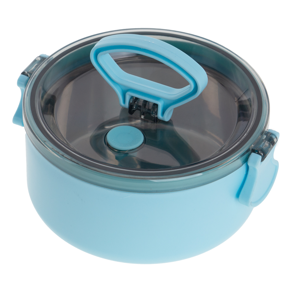 Blue 1 Tier Lunch Box With Handle & Steam Vent LB201216BL