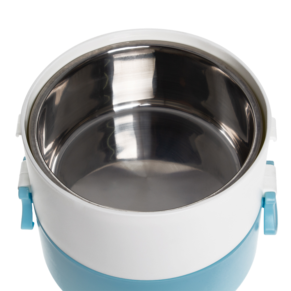 Blue 2 Tier Lunch Box With Handle & Steam Vents LB201217BL