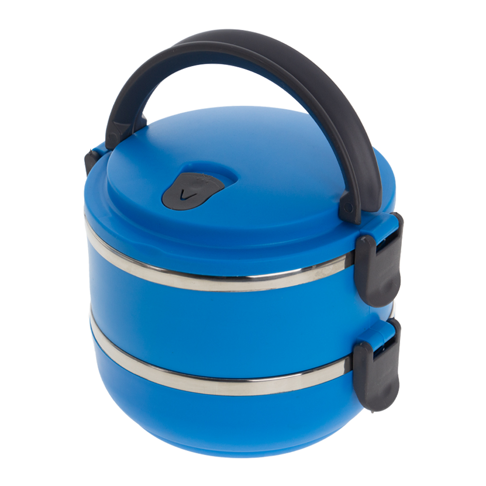 Blue 2 Tier Lunch Box With Steam Vents LB201013BL