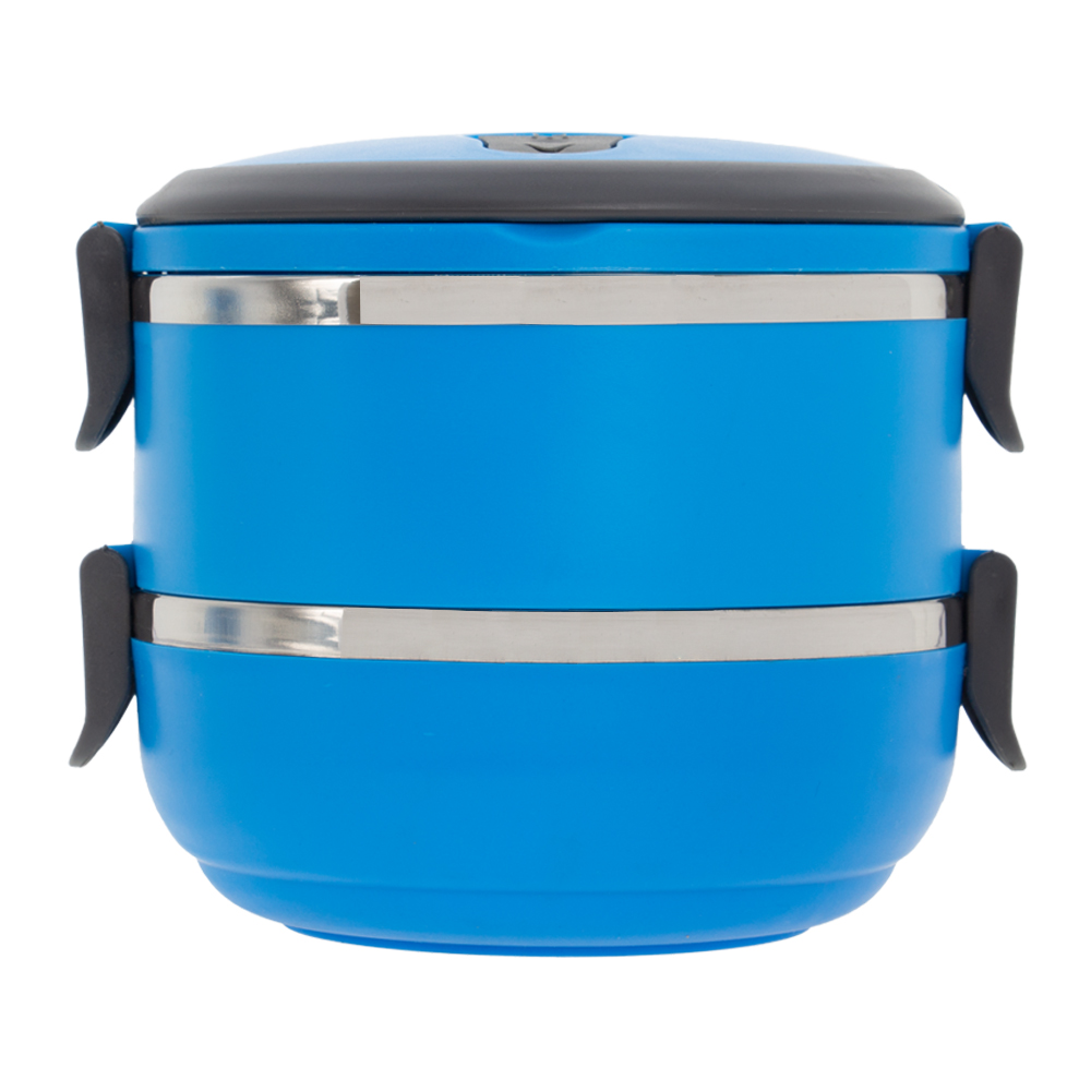 Blue 2 Tier Lunch Box With Steam Vents LB201013BL