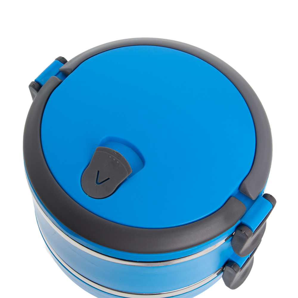 Blue 2 Tier Lunch Box With Steam Vents LB201013BL