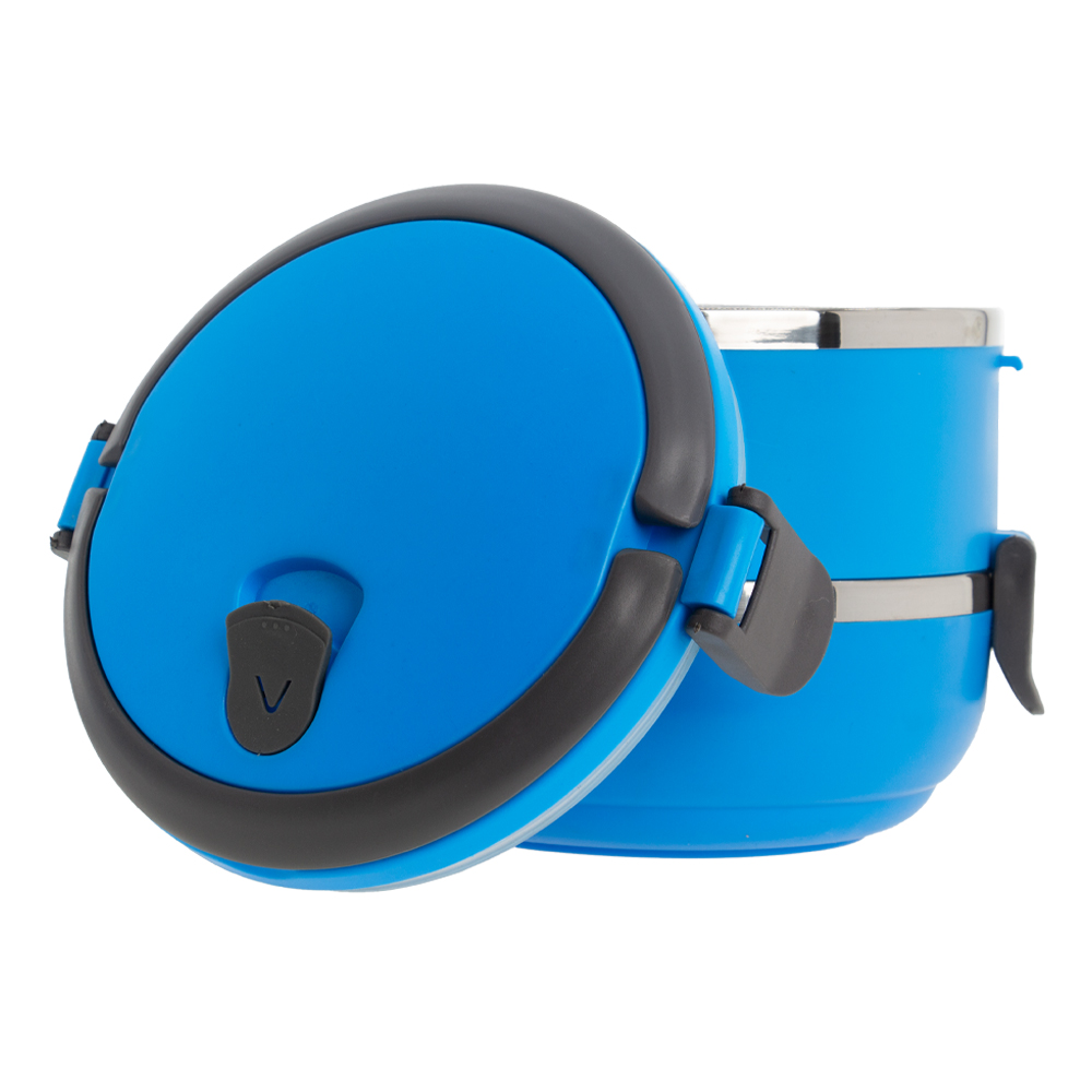 Blue 2 Tier Lunch Box With Steam Vents LB201013BL