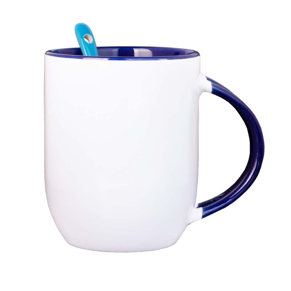 Blue Ceramic Mug With Spoon M771818BL