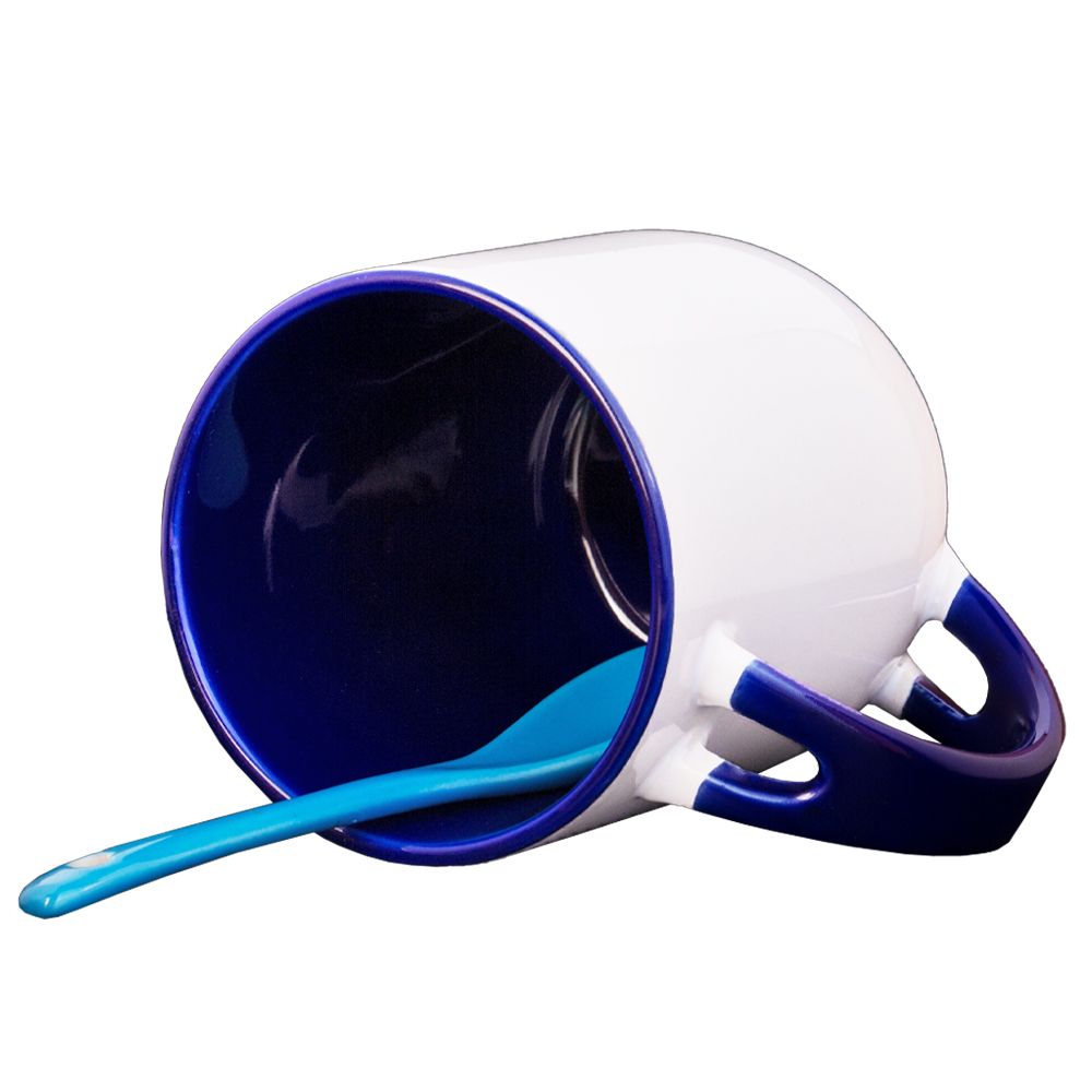 Blue Ceramic Mug With Spoon M771818BL