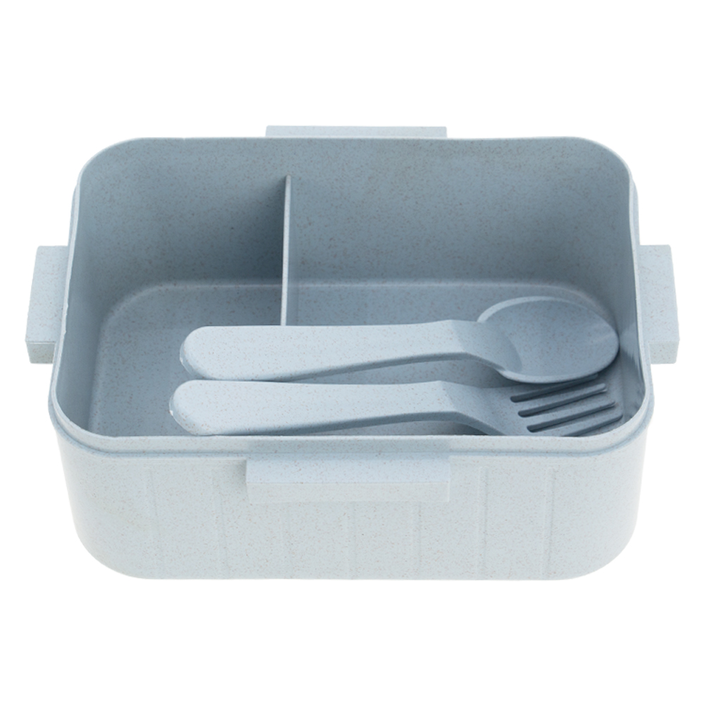 Blue Lunch Box With Fork & Spoon LB311814BL