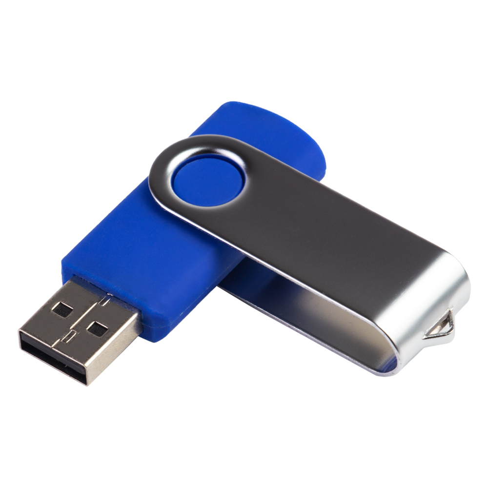 Blue Metal Clip Swivel USB Flash Drive MT01416ABL
