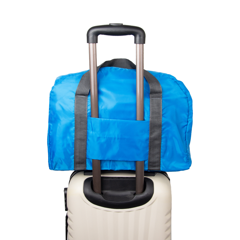 Blue Nylon Foldable Travelling Bag With 2 Storage Compartments BT311119BLII