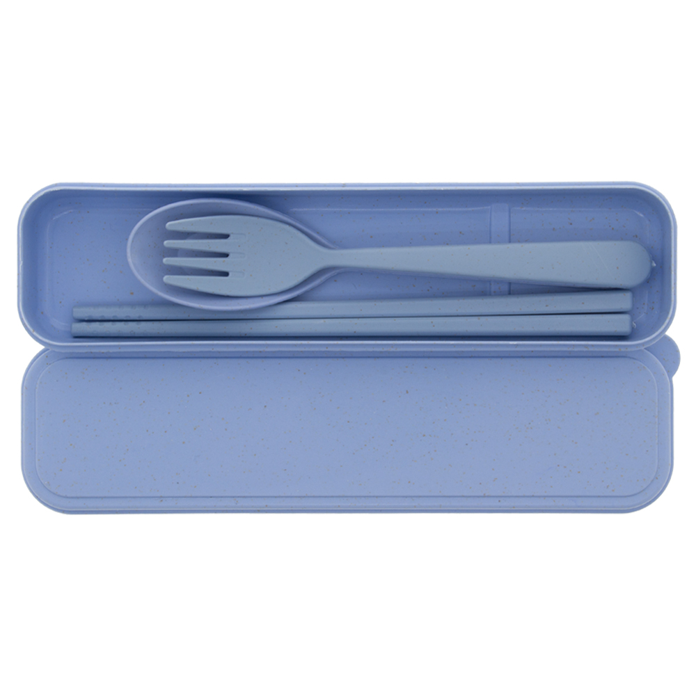 Blue Organic Wheat Fiber Cutlery Set CS01013BL