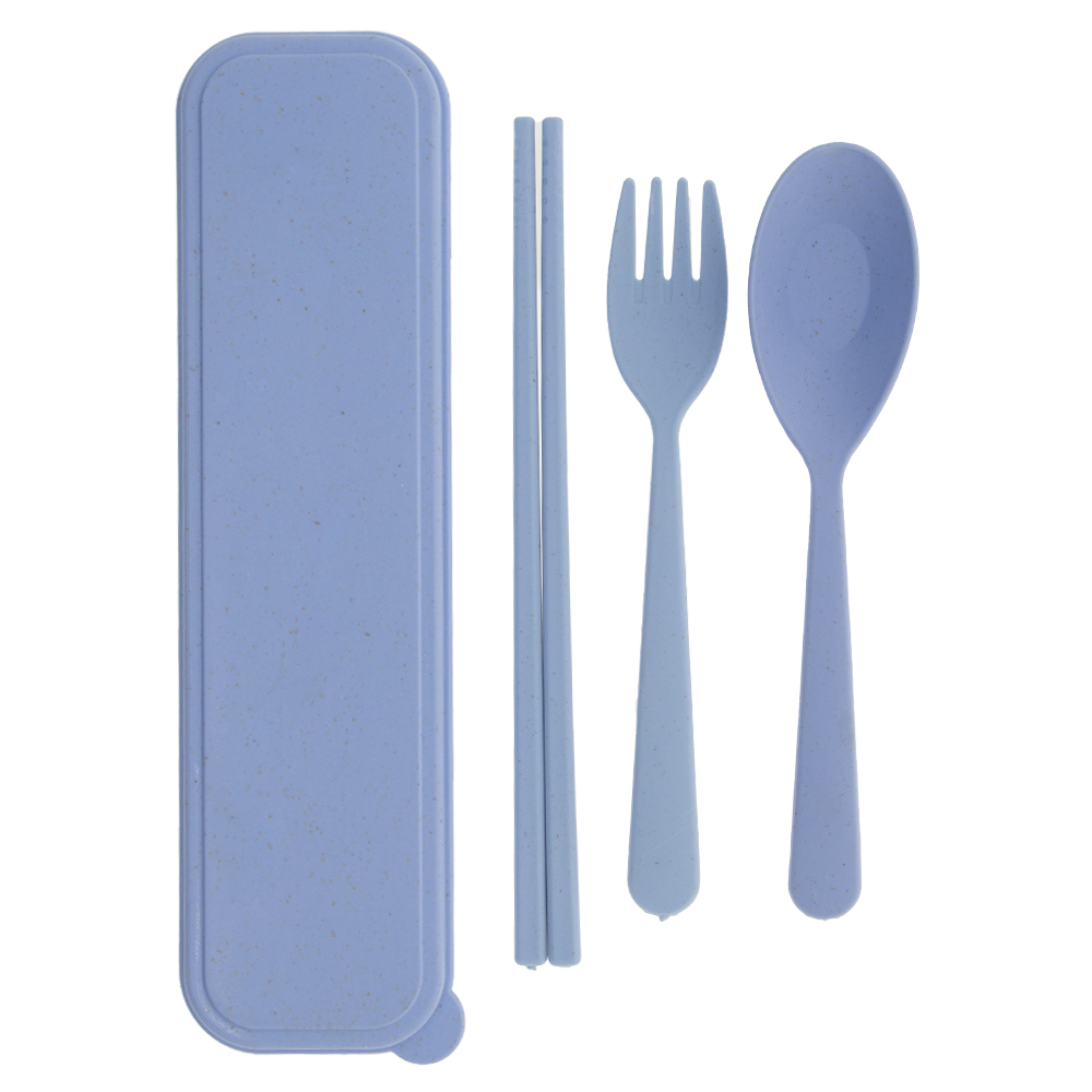 Blue Organic Wheat Fiber Cutlery Set CS01013BL