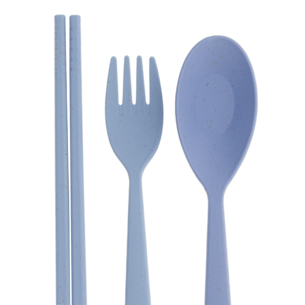 Blue Organic Wheat Fiber Cutlery Set CS01013BL