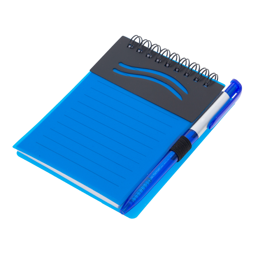 Blue Plastic Notebook With Pen NB481015BL