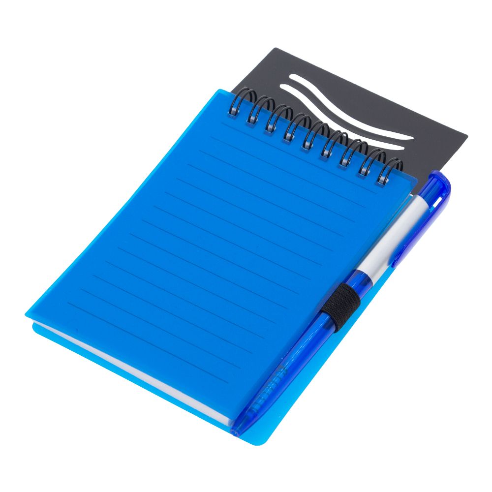 Blue Plastic Notebook With Pen NB481015BL