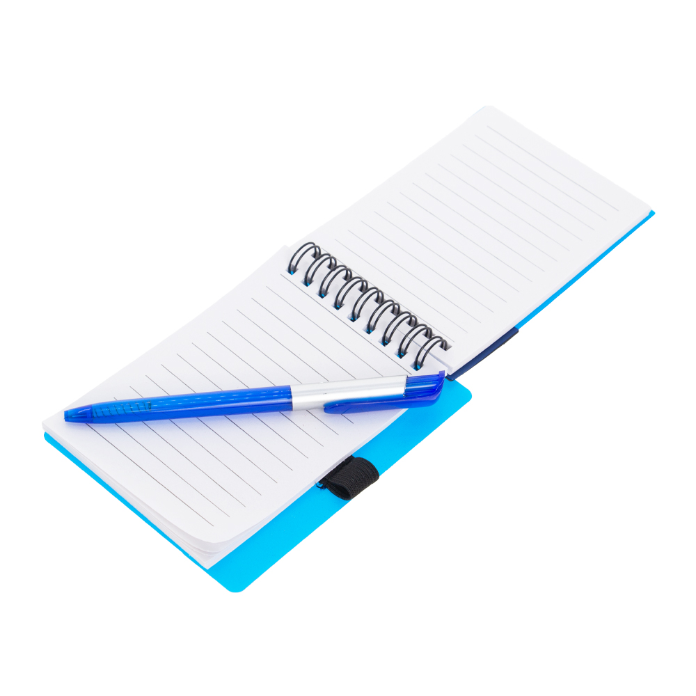 Blue Plastic Notebook With Pen NB481015BL