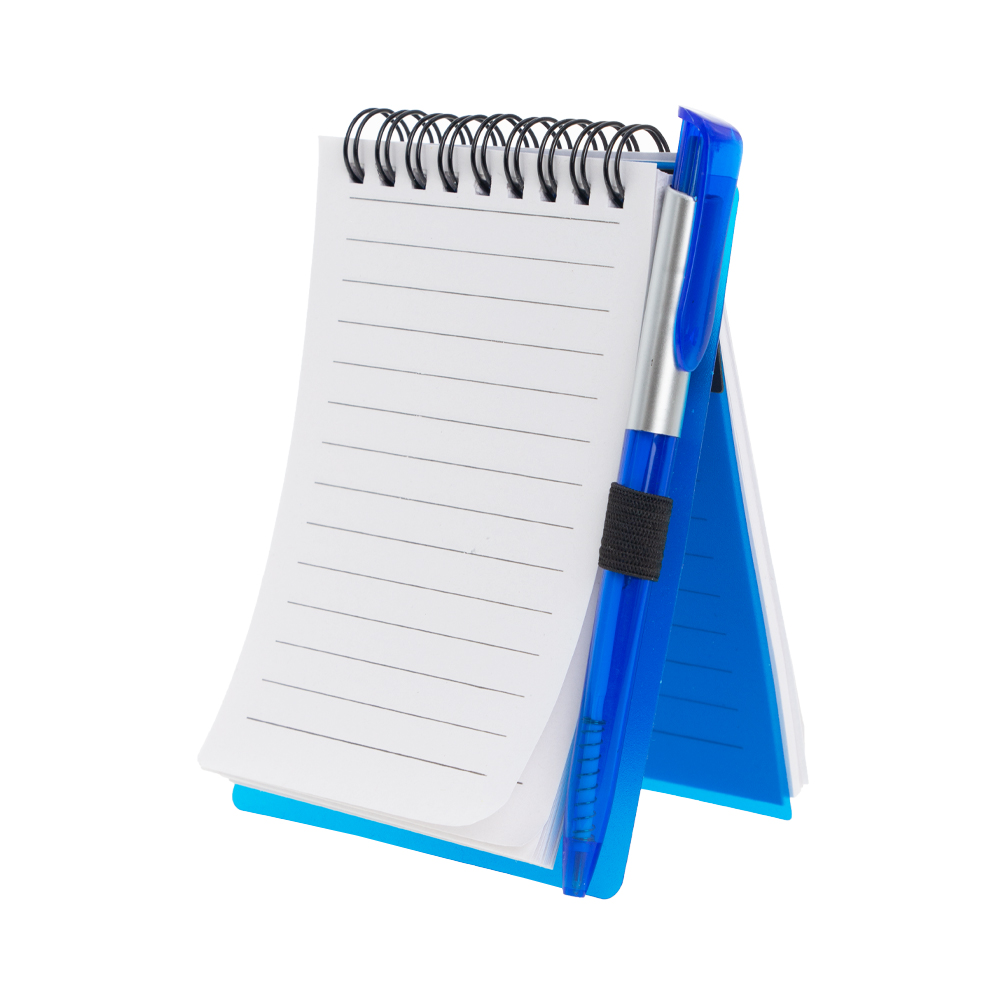 Blue Plastic Notebook With Pen NB481015BL