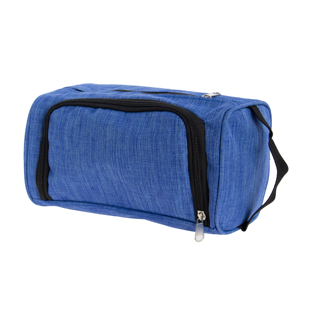 Blue Polyester Toiletries Bag With 2 Compartments BTL401312BL