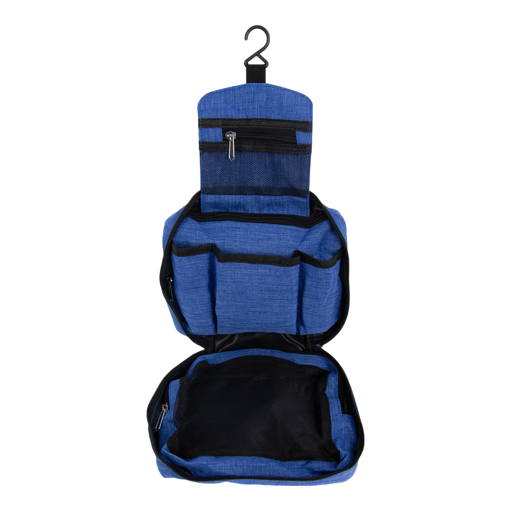 Blue Polyester Toiletries Bag With 3 Compartments BTL261119BK
