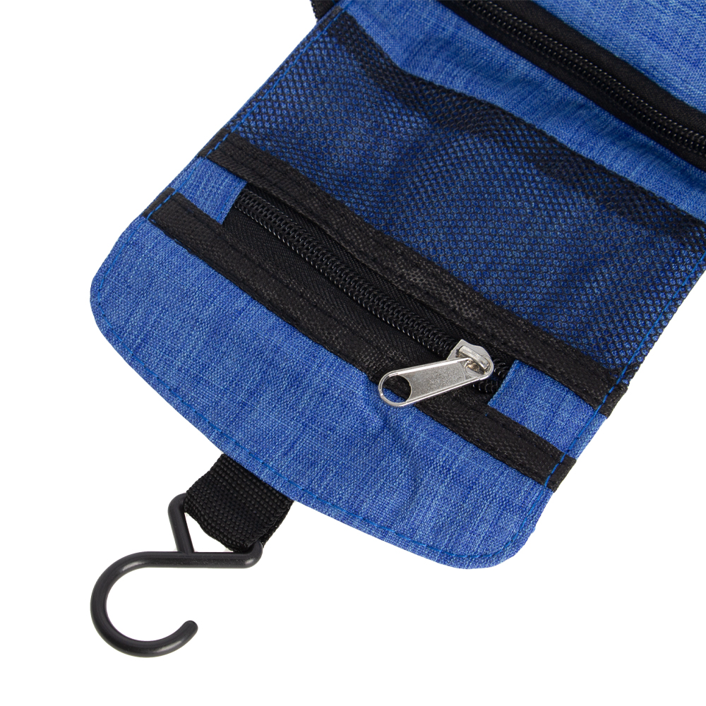 Blue Polyester Toiletries Bag With 3 Compartments BTL261119BK