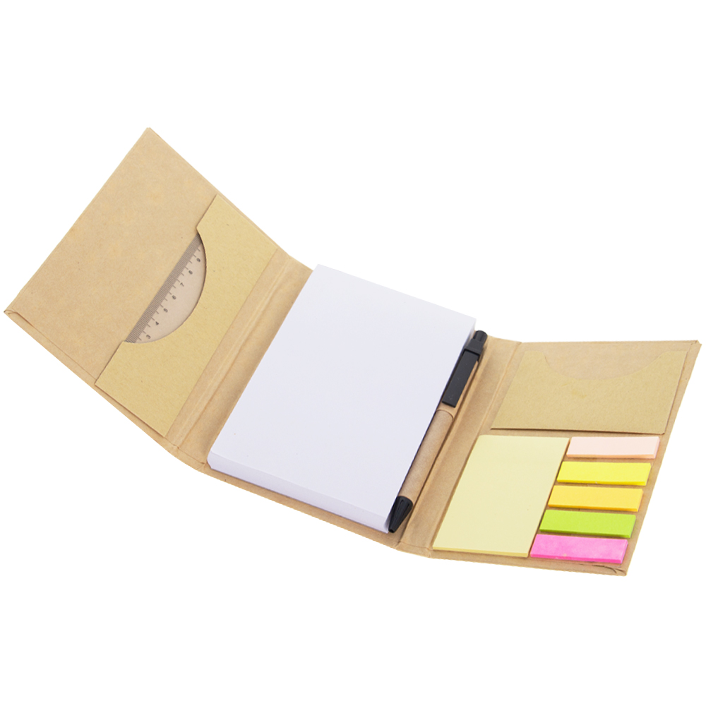 Brown Eco Memopad With Pen & Ruler MP121213