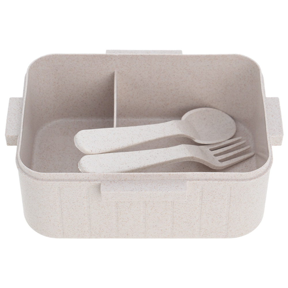 Brown Lunch Box With Fork & Spoon LB311814BL