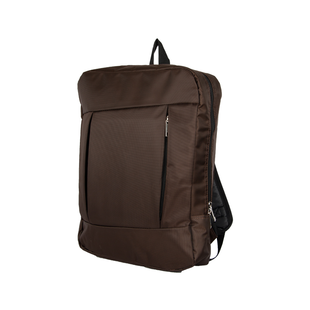 Brown Nylon Laptop Backpack With 2 Storage Compartments BL161513BRNII
