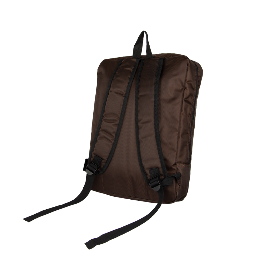 Brown Nylon Laptop Backpack With 2 Storage Compartments BL161513BRNII