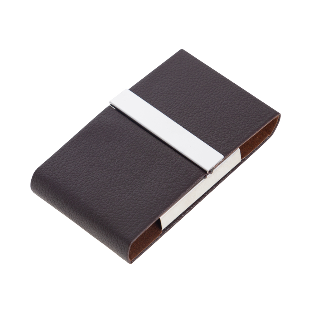 Brown PU Name Card Holder NCH01518BRNII